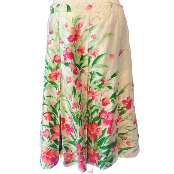 Vintage Jones New York Signature Midi Skirt Size 10 Floral A-Line Fully Lined - Picture 2 of 7